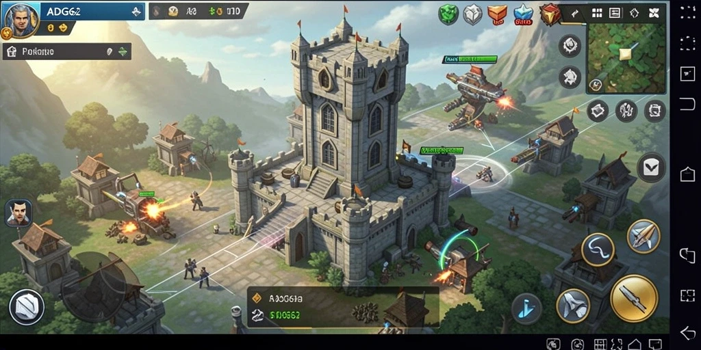 Tampilan gameplay menegangkan di ADG62 Tower Defense.
