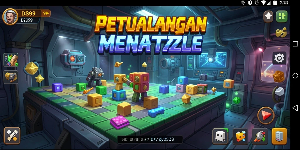 Tampilan gameplay DS99 yang penuh warna dan menantang.