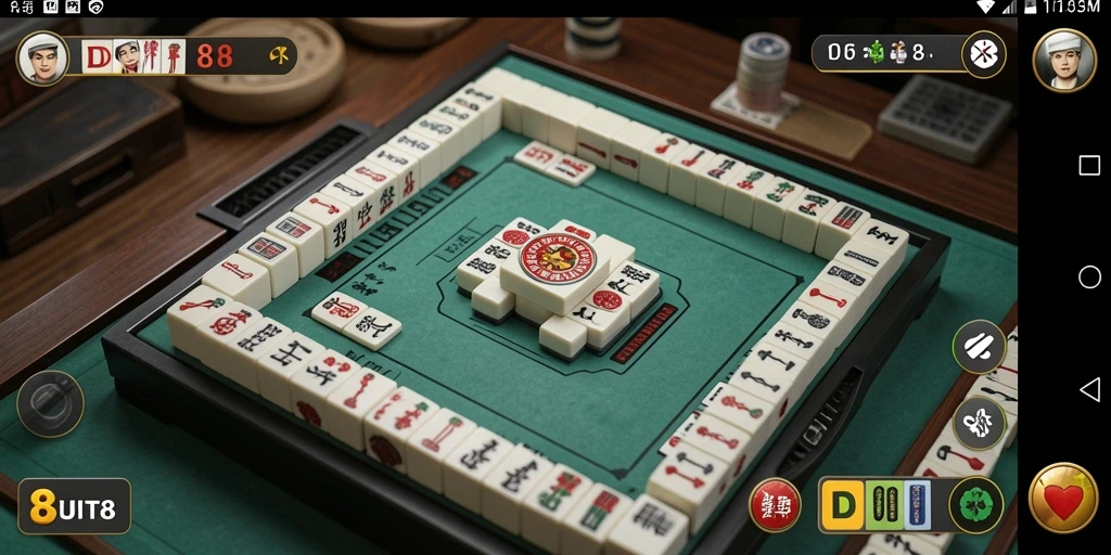 Tangkapan layar gameplay Mahjong yang menegangkan di DUIT8.