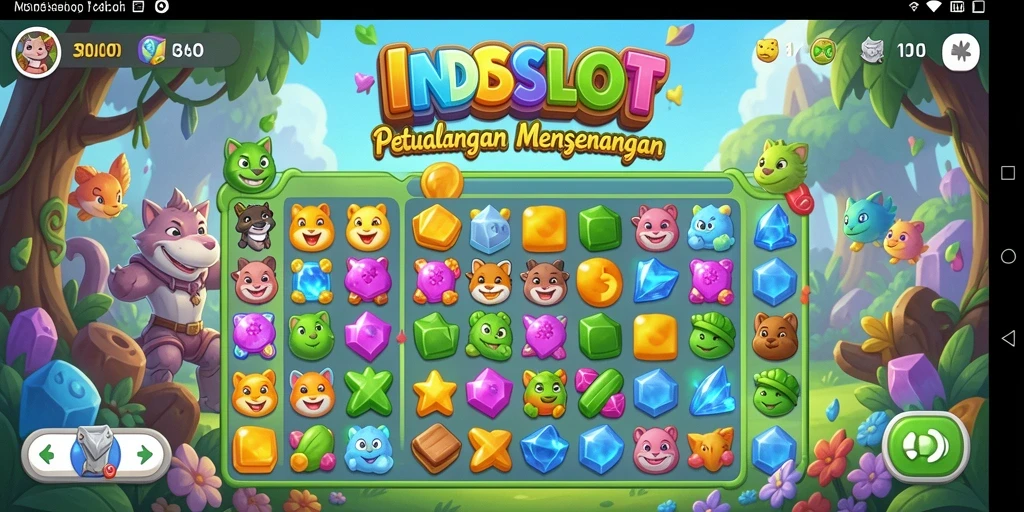 Tangkapan layar INDSLOT menampilkan gameplay seru dalam kategori Match-3.