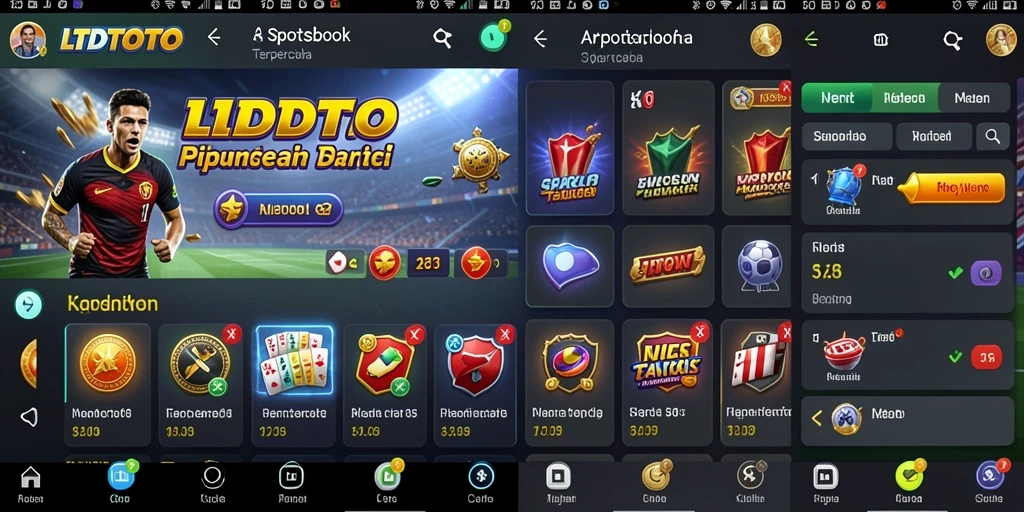 Tampilan antarmuka aplikasi LTDTOTO yang menarik dan interaktif.