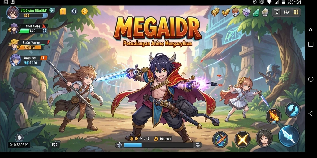 Tangkapan layar MEGAIDR yang menampilkan aksi seru dalam game Anime.