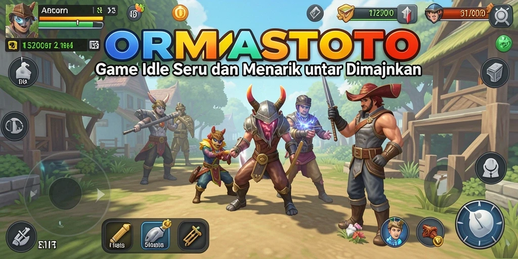 Screenshot gameplay ORMASTOTO yang menampilkan keseruan dalam mengelola sumber daya.