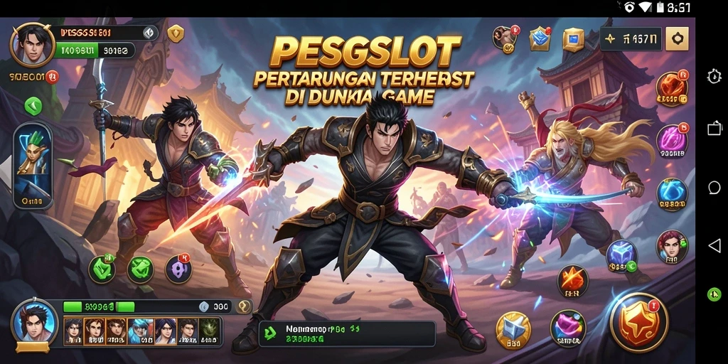 Tampilan gameplay PESGSLOT yang penuh aksi dan pertarungan.