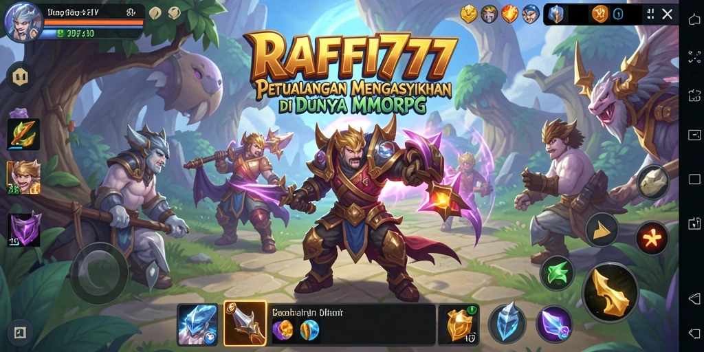 Tampilan gameplay RAFFI777 dengan karakter dalam pertempuran seru.