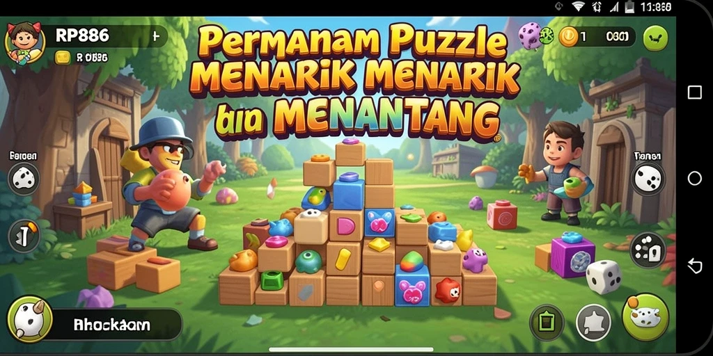 Tampilan gameplay RP886 yang seru dan menantang di level-level Puzzle.