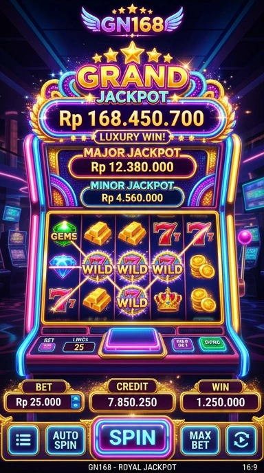 Tampilan utama aplikasi gn168 yang intuitif untuk menjelajah.